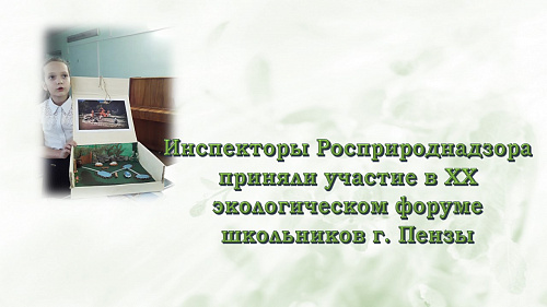 Инспекторы Росприроднадзора приняли участие в XX экологическом форуме школьников г. Пензы 